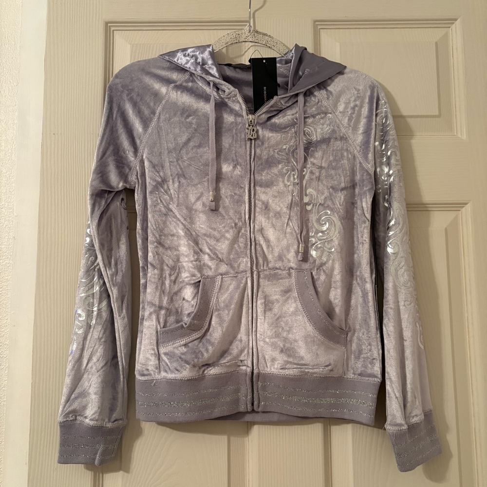 NWT BCBGMAXAZRIA Purple Velour Tracksuit - Picture 2 of 8
